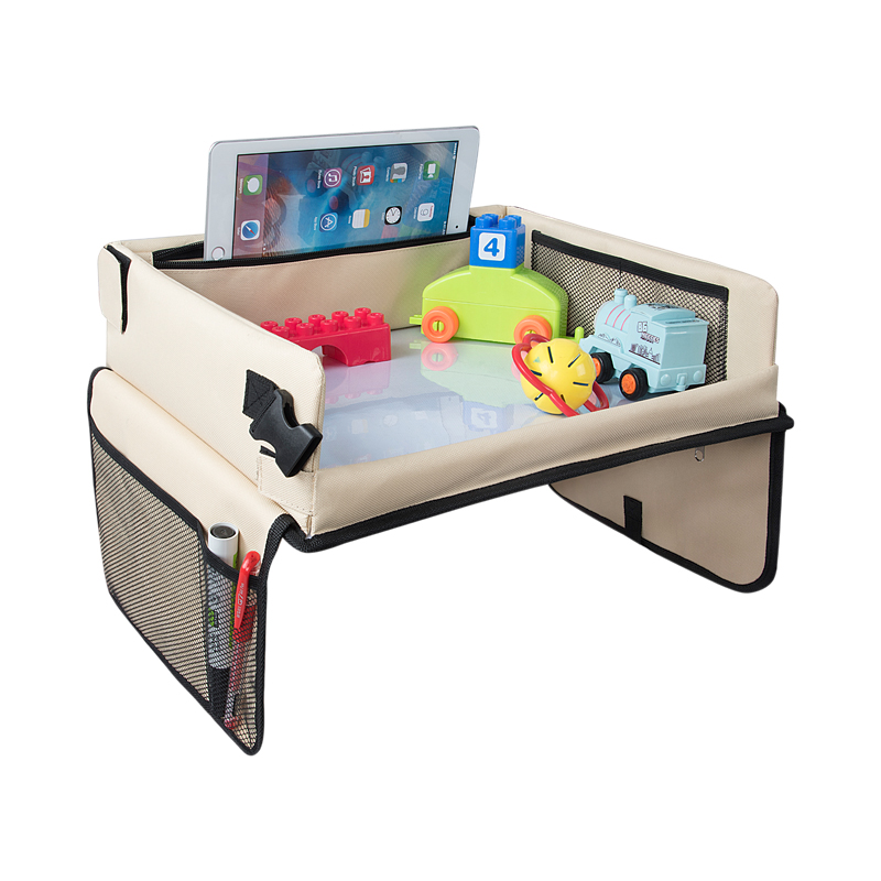 Beige car seat play tray