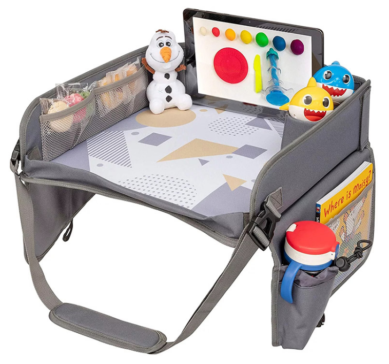 Geometric kids car seat travel tray