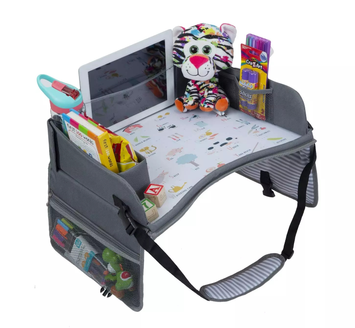 Geometric kids car seat travel tray